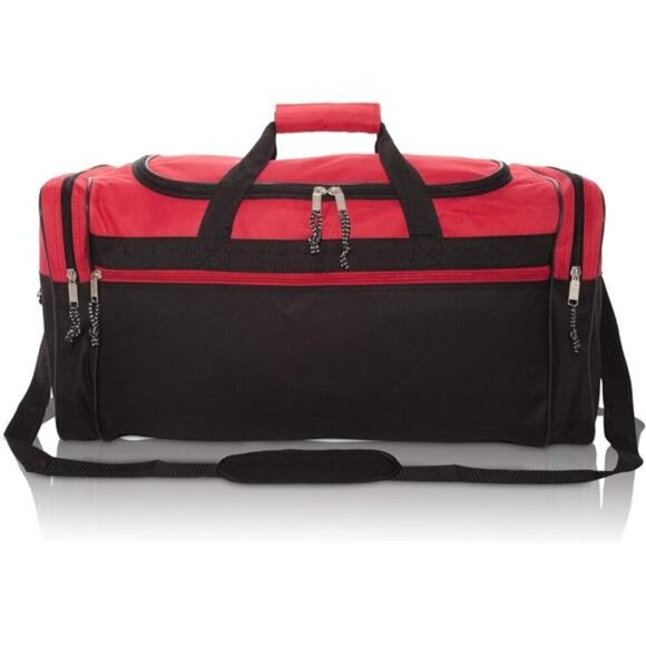 25" Extra Large Duffle Bag in Red and Black - Picture 1 of 4